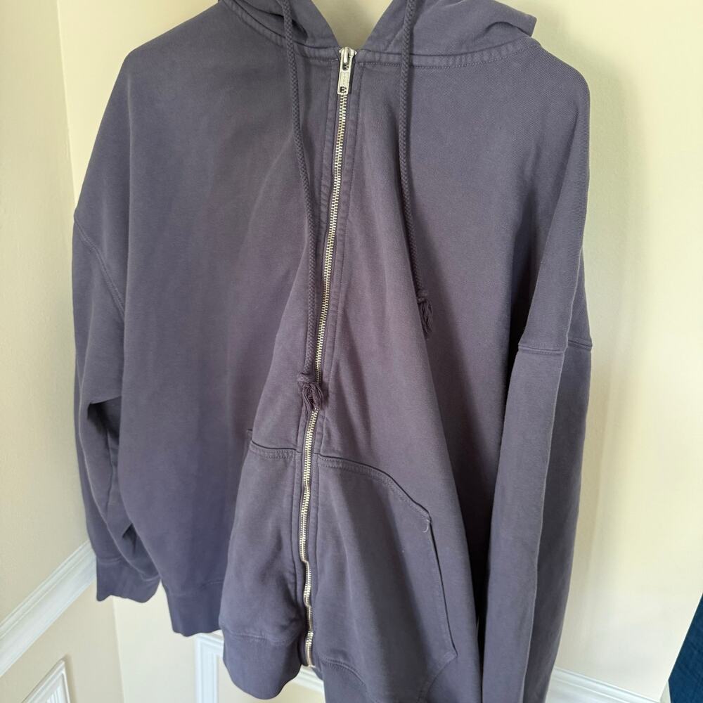 John Galt Brandy Melville Blue Oversized Heavyweight Zip-Up Jacket Unisex - Picture 4 of 11